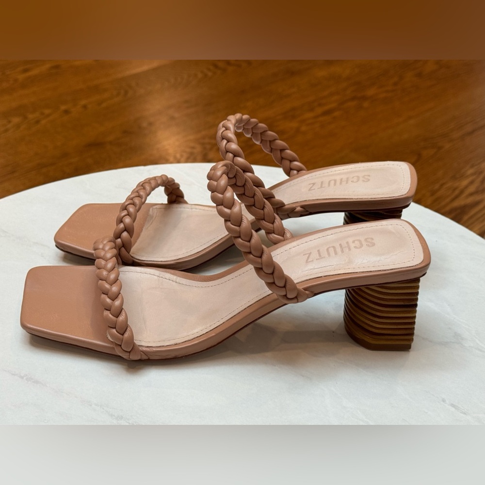 Women’s Schutz Mali Heeled Sandal. Nude Color. Size 8B